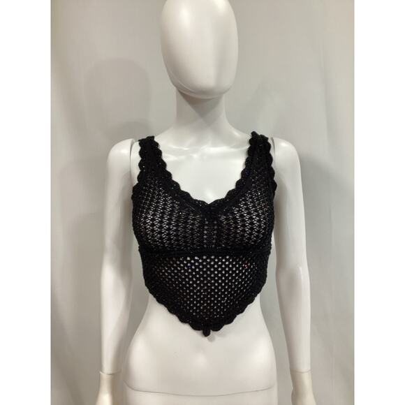 Lovers And Friends 'Renata' Black Knit Shimmer Top Size S - Picture 2 of 4